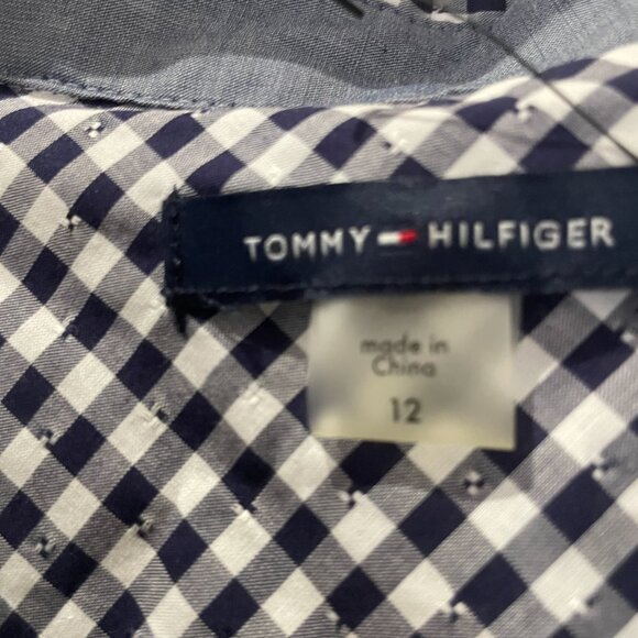Tommy Hilfiger Women's Gingham-Print Belted Woven Dress Size 12 100% cotton NWT - Picture 6 of 10